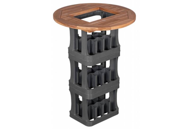deVries Beistelltisch deVries Stehtischplatte "WOODIE" für Getränkekisten Basic-Teak von deVries