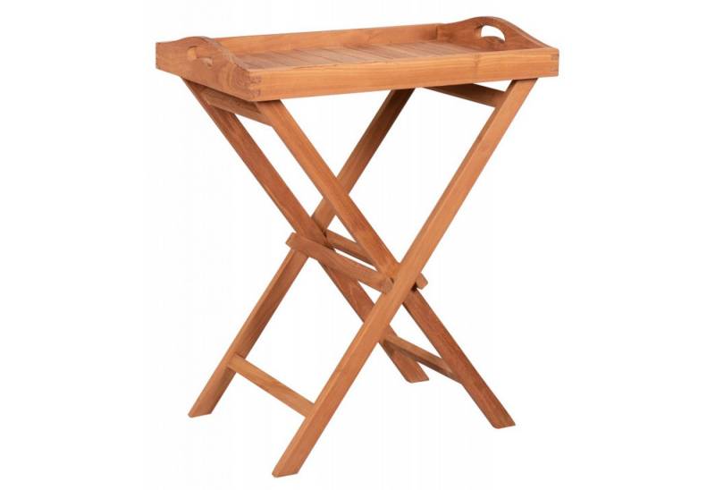 deVries Beistelltisch deVries Tablett mit Gestell "WOODIE" aus Teakholz klappbar Tablett von deVries