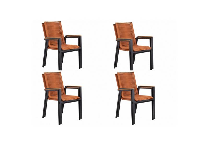 deVries Gartenstuhl deVries 4x Montana Diningstapelsessel Rope terracotta 4 Stück von deVries