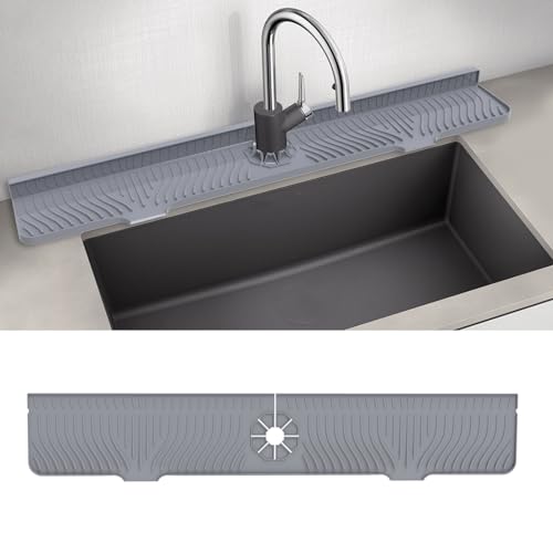 Spritzschutzmatte für Küchenspüle, Silikonmaterial, schützt den Griff des Wasserhahns vor Tropfwasser, Wasserhahnmatte, Spritzfänger, Mehrzweck-Küchenspüle, Schwammhalter, 83,8 cm Spritzschutzmatte für Küchenspüle, Silikonmaterial, schützt den Griff des Wasserhahns vor Tropfwasser, Wasserhahnmatte, Spritzfänger, Mehrzweck-Küchenspüle, Schwammhalter, 83,8 cm von deaunbr