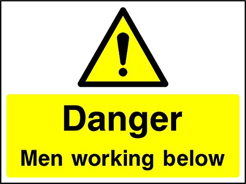 Gefahr Männer arbeiten unten.Schild von decal arts