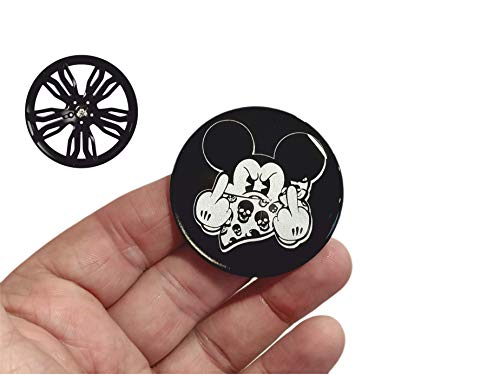 decal arts 4 x 60 mm 3D Gel Auto Felgendeckel Universal Felgen Nabenkappen Micky Maus Mittelfinger Stil Fahrzeug Auto Tuning Emblem Fahrzeug Auto Tuning Emblem von decal arts