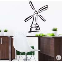 Abstrakte Holland Windmühle Wandtatzüge - Aus Holland Importiertes Zitat Inneneinrichtung von decalsmurals