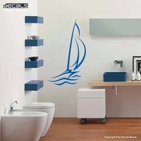 Abstraktes Segelboot Wandtattoo Modernes Vinyl-Aufkleber | 28x48 von decalsmurals