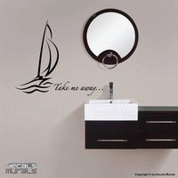 Abstraktes Segelboot Wandtattoo "Take Me Away" Vinyl Sticker | 12x22 von decalsmurals