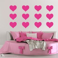 Solide Herzen Pack Dutzend Wand Aufkleber Einrichtung Von Grafiken Mesh von decalsmurals