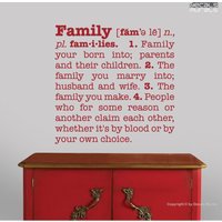 Wandaufkleber Familie Definition Zitat Vinyl Sticker Schriftzug Von Aufkleber Wandbilder | 22x22 von decalsmurals