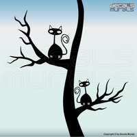 Wandtattoo Katzen in A Tree Vinyl Oberfläche Grafiken Innenausstattung Von Decals Wandbilder von decalsmurals
