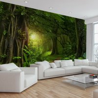 Bäume Sonnenlicht Dschungel Wald Pflanzen Natur Tapete Wandbild Foto Zimmer Poster Wandverkleidung, Wanddekoration von decalsst