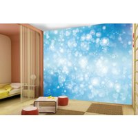 Blaues Herz Sterne Patel Farbe Tapete Foto Wandbild Kinder Schlafzimmer Home Dekoration Wandbezug, Wanddekoration von decalsst