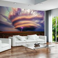 Blitz Tornado Himmel Wolken Sturm Fototapete Wandbilder Wohndekoration Poster Wandbedeckung, Wanddekoration von decalsst