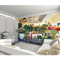 Blumenpflanzen Tapete Bild Wohnzimmer Haus Schlafzimmer Dekoration Wandverkleidung, Wanddekoration von decalsst