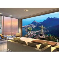 Brasilien Rio De Janeiro Christ Skyline Strand Foto Tapete Wand Zimmer Deco Wandverkleidung, Wanddekoration von decalsst