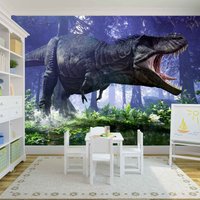 Dinosaurier T-Rex Tapete Wandbild Foto Kinder Tierzimmer Poster Jurassic Wandbehang, Wanddekoration von decalsst