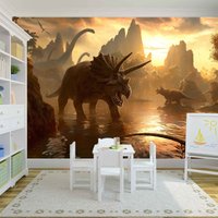 Dinosaurier Tapete Wandbild Foto Wand Kinderzimmer Poster Jurassic Wandbehang, Wanddekoration von decalsst