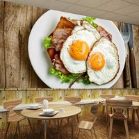 Eier Speck Grill Essen Tapete Wandbild Foto Restaurant Küche Poster Dekoration Wandverkleidung, Wanddekoration Eier Speck Grill Essen Tapete Wandbild Foto Restaurant Küche Poster Dekoration Wandverkleidung, Wanddekoration von decalsst
