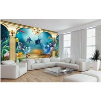 Fantasy Schlafzimmer Moderne Linie Zeichnen Kunst Ozean Meer Tapete Wandbild Foto Poster Kinder Wandbedeckung von decalsst