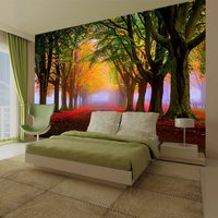 Herbst Baum Pflanzen Blätter Straße Tapete Wandbild Foto Wand Home Room Poster Dekor Wandbedeckung, Wanddekoration von decalsst