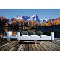 Herbst See Alpen Tapete Wandbild Foto Wand Home Room Poster Dekor Wandbedeckung, Wanddekoration von decalsst