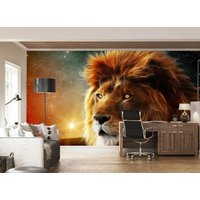 Löwe Himmel Stern Tier Tapete Wandbild Foto Wand Home Kinderzimmer Poster Dekor Wandbedeckung, Wanddekoration von decalsst