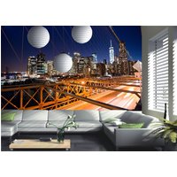 New York City Brooklyn Bridge Tapete Wand Wandbild Skyline Foto Schlafzimmer Dekor Wandbedeckung, Wanddekoration von decalsst