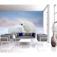 Niedliche Eisbär Tier Fototapete Home Wandbild Kinderzimmer Dekoration Wandbedeckung, Wanddekoration von decalsst