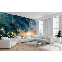 Ozean Meer Wasser Welle Strand Tapete Wand Wandbild Himmel Sonne Foto Sommer Poster Wandbedeckung, Wanddekoration von decalsst