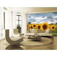 Sonnenblume Pflanze Himmel Wolken Baum Tapete Foto Wandbild Bild Schlafzimmer Dekoration Wandverkleidung, Wanddekoration von decalsst