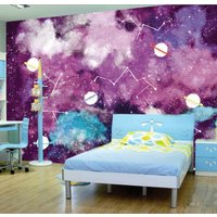 Space Planets Sterne Wallpaper Foto Wandbild Schlafzimmer Kinder Home Dekoration Wandverkleidung Wanddekoration von decalsst