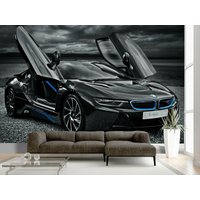 Super Sports Car Bmw I8 Tapete Wandbild Foto Kinder Poster Diy Dekoration Wandbedeckung, Wanddekoration von decalsst