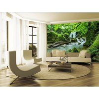 Wald Baum Pflanzen Wasser Stream Wallpaper Wandbild Foto Bild Schlafzimmer Dekoration Wandverkleidung, Wanddekoration von decalsst