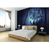 Wolf Schnee Tier Baum Fototapete Home Wandbild Kinderzimmer Dekoration Wandbedeckung, Wanddekoration von decalsst