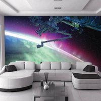 sterne Planeten Erde Raumschiffe Galaxy Aurora Kinder Wand Wandbild Fototapete Wandbedeckung, Wanddekoration von decalsst