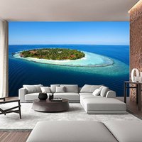 strand Meer Insel Tapete Wand Wandbild Ozean Himmel Foto Wasser Sand Sommer Poster Wandbedeckung, Wanddekoration von decalsst