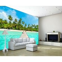 strand Tapete Wand Wandbild Ozean Meer Baum Wasser Foto Schlafzimmer Wohnzimmer Wandbedeckung, Wanddekoration von decalsst