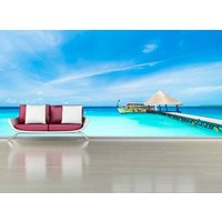 strand Tapete Wand Wandbild Ozean Meer Boot Blau Wasser Foto Schlafzimmer Wohnzimmer Wandbedeckung, Wanddekoration von decalsst