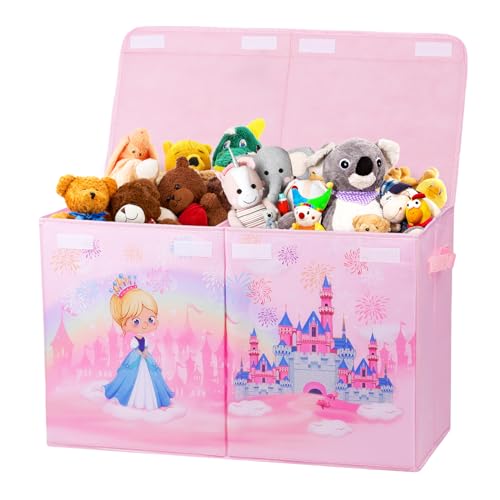 Aufbewahrungsbox mit Deckel für Kinder, Große Faltbar Oxford Spielzeugkiste mit Griff für Jungen Mädchen, Wasserdicht Robust Spielzeug Aufbewahrung im Kinderzimmer, 65×30×40 cm(Prinzessin Schloss) Aufbewahrungsbox mit Deckel für Kinder, Große Faltbar Oxford Spielzeugkiste mit Griff für Jungen Mädchen, Wasserdicht Robust Spielzeug Aufbewahrung im Kinderzimmer, 65×30×40 cm(Prinzessin Schloss) von decalsweet