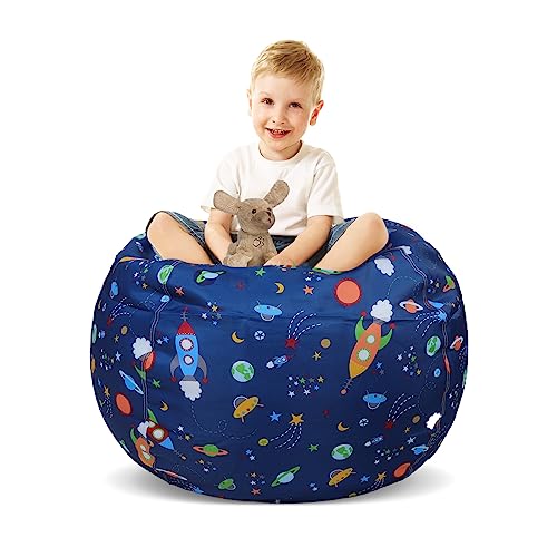 Kinder Sitzsack für Stofftier Jungen Spielzeug Aufbewahrung Groß für Kinderzimmer Nur Tasche von decalsweet