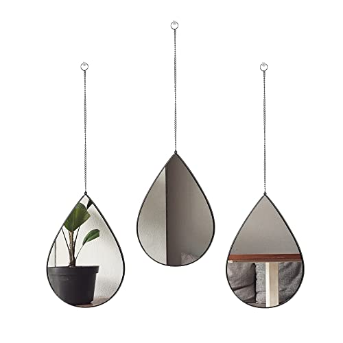 decanit Schwarze Spiegel für Wanddekoration Tropfenspiegel für Wohnzimmer Dekor & Wohnkultur, 3 Stück decanit Schwarze Spiegel für Wanddekoration Tropfenspiegel für Wohnzimmer Dekor & Wohnkultur, 3 Stück von decanit