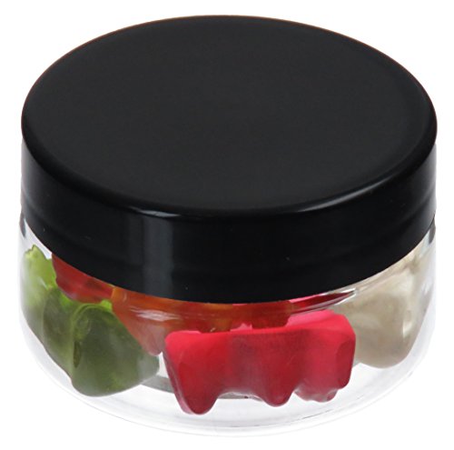 Pohli 25 ml PET Tiegel transparent, mit Plastikdeckel schwarz, 20 Stück von DECARRO