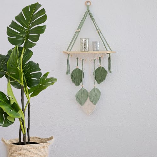 deccaro Makramee Wandbehang Leaf, grün, 40 x 100 cm von DECARRO