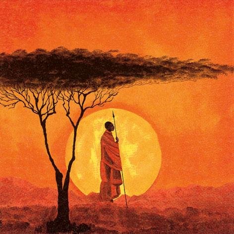 20 Servietten, Afrika, Sonnenuntergang Romantik von deco-discount