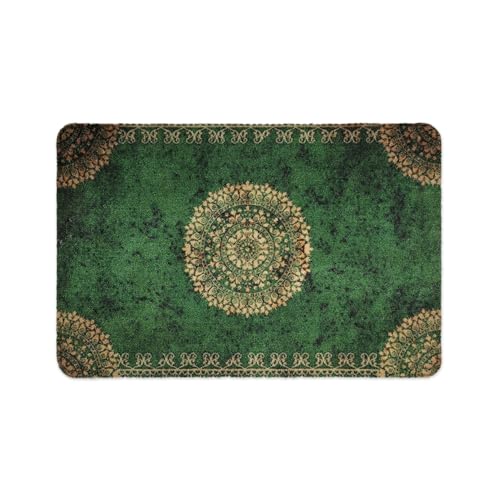 Fußmatte Orient (60 x 90 cm, Grün) - rutschfeste und waschbare Fußmatte für außen/innen - saugstarke Schmutzfangmatte für Innen-/Außenbereich in orientalischem Design - Schmutzfangmatte waschbar von deco-mat