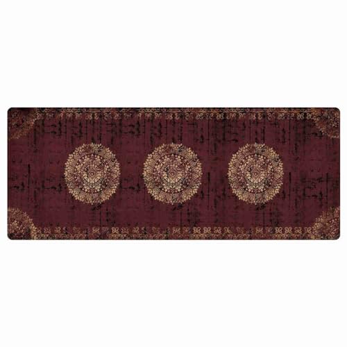 deco-mat Fußmatte Orient (67 x 180 cm, Braun) - rutschfeste und waschbare Fußmatte für außen/innen - saugstarke Schmutzfangmatte für Innen-/Außenbereich in orientalischem Design von deco-mat