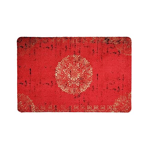 deco-mat Fußmatte Orient (70 x 120 cm, Rot) - rutschfeste und waschbare Fußmatte für außen/innen - saugstarke Schmutzfangmatte für Innen-/Außenbereich in orientalischem Design von deco-mat