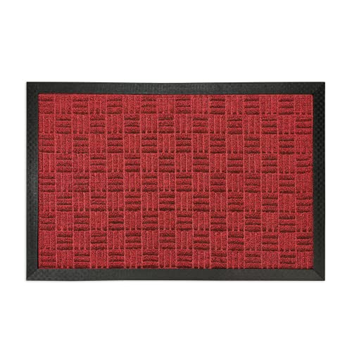 deco-mat Fußmatte für Außen + Innen 40 x 60 cm, Rot - rutschfeste, wetterfeste Türmatte mit robusten Borsten - Outdoor Schmutzfangmatte für außen von deco-mat