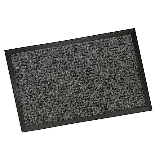 deco-mat Hochwertige Fußmatte für den Innen- und Außenbereich GRAU 45x75cm - rutschfeste und wetterfeste Türmatte mit strapazierfähigen Borsten - Perfekte Outdoor Schmutzfangmatte von deco-mat