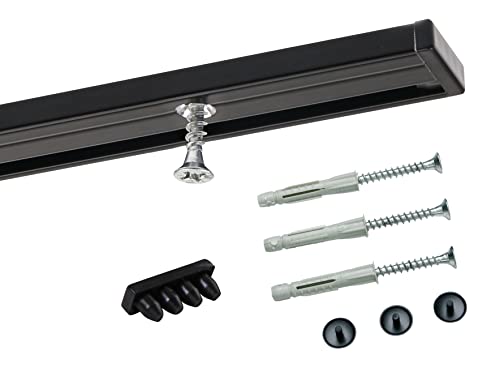 Deco-Raum Gardinenschiene auf Maß Aluminium 1-läufig vorgebohrt Vorhangschiene Deckenbefestigung für Schiebevorhang Vorhang Gardinen mit Befestigungsmaterial schwarz 60 cm Minimal Deco-Raum Gardinenschiene auf Maß Aluminium 1-läufig vorgebohrt Vorhangschiene Deckenbefestigung für Schiebevorhang Vorhang Gardinen mit Befestigungsmaterial schwarz 60 cm Minimal von deco-raum