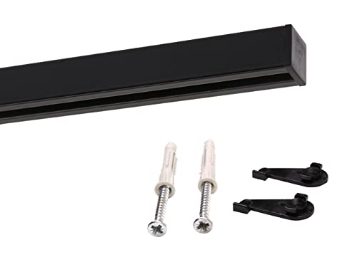 Deco-Raum Gardinenschiene auf Maß Aluminium Innenlauf eckig flach Deckenbefestigung Vorhangstange Flächenvorhang Schiene Innenlaufstange für Vorhänge mit Spannriegel schwarz 60cm Square Deco-Raum Gardinenschiene auf Maß Aluminium Innenlauf eckig flach Deckenbefestigung Vorhangstange Flächenvorhang Schiene Innenlaufstange für Vorhänge mit Spannriegel schwarz 60cm Square von deco-raum