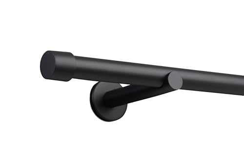 Deco-Raum Gardinenstange auf Maß 25mm Wandträger Style Endstück Cap schwarz-matt nach Maß gefertigt, ohne Ringe 110 cm Deco-Raum Gardinenstange auf Maß 25mm Wandträger Style Endstück Cap schwarz-matt nach Maß gefertigt, ohne Ringe 110 cm von deco-raum